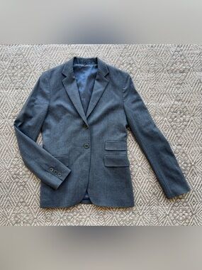 Theory Gray Wool Blend Two Button Blazer Womens Size 4 Tailored Jacket